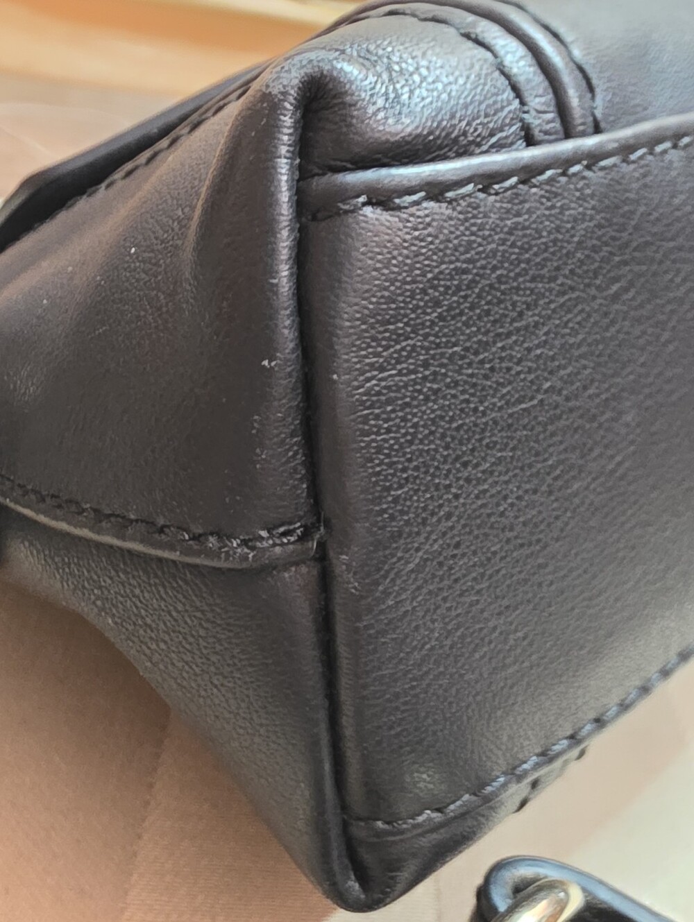 GENUINE FURLA BLACK LEATHER CROSS BODY SATCHEL PURSE LIKE NEW CONDITION - Picture 7 of 11